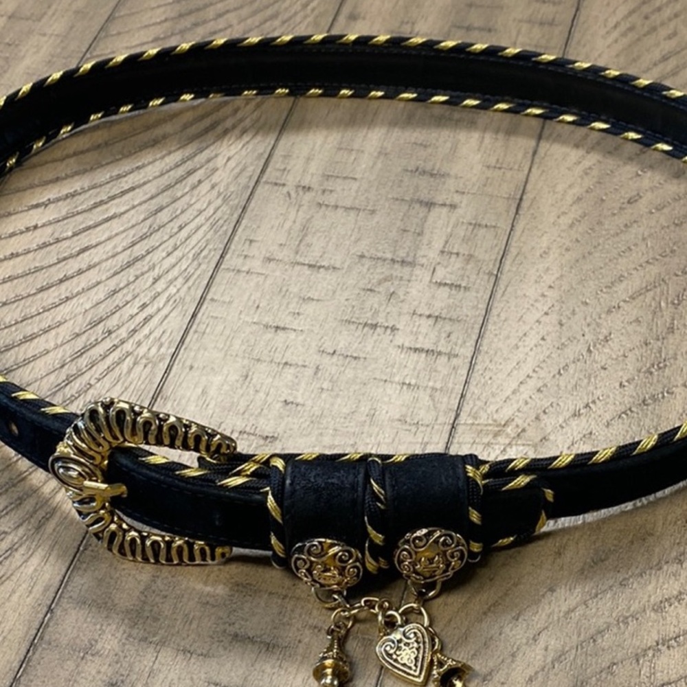 Alden Howard Black and gold belt w/charms size s/M